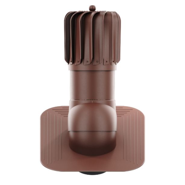 RoofiVent RLP-6-01-PG iVent Roto Durable Polypropylene Oblong Turbine for Slope Roof 6" Brown