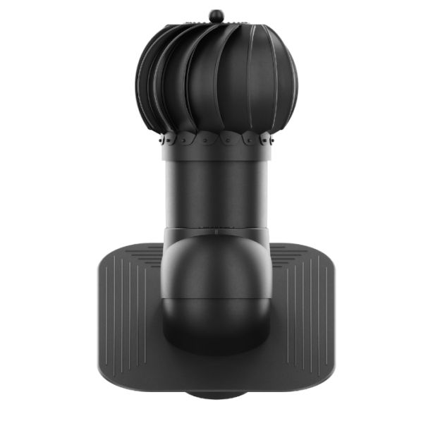 RoofiVent RLK-6-02-PG iVent Roto Durable Polypropylene Round Turbine for Slope Roof 6" Black
