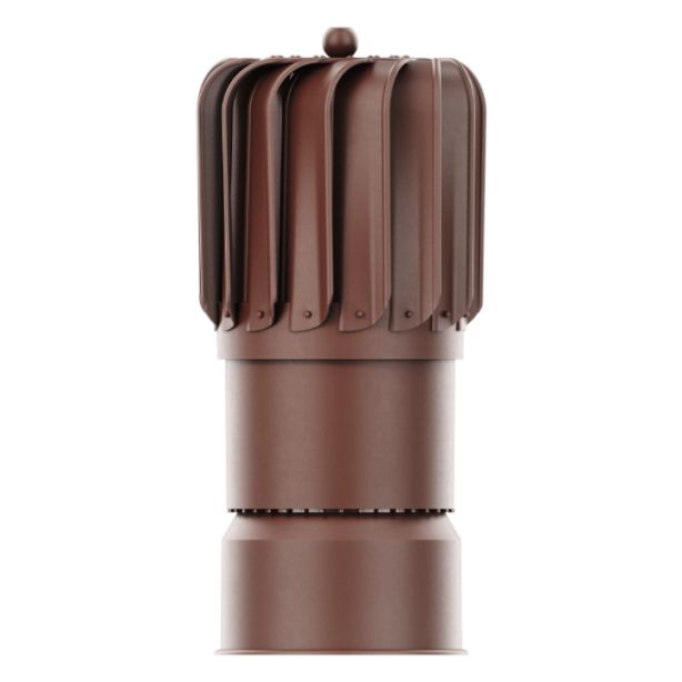 RoofiVent NRP-6-01-MF iVent Turbo Durable Polypropylene Oblong Turbine Attachment 6" Brown