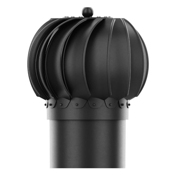 RoofiVent NRK-6-02 iVent Turbo Durable Polypropylene Round Turbine 6" Black