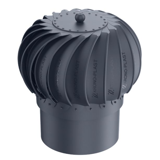 RoofiVent NRK-8-09 iVent Turbo Durable Polypropylene Round Turbine 8" Graphite