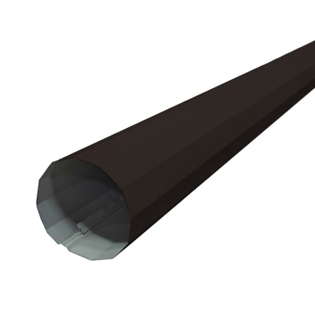 Lakefront Sheet Metal Downspout Round 12 Sided Kynar 4"x10' Dark Bronze