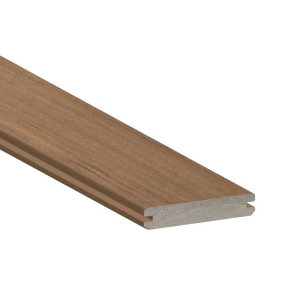 TimberTech AGB15512WT AZEK Vintage Composite Deck Board Polymer Flame Spread Grooved 5.5"x12' Weathered Teak 1pc