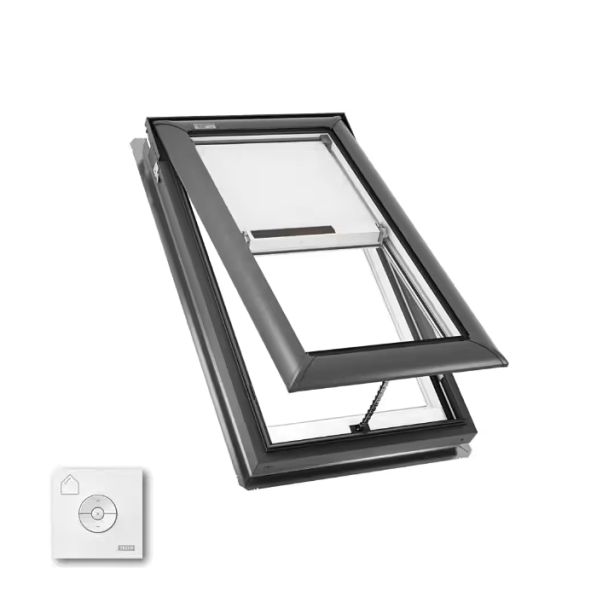 Velux Manual Fresh Air Skylight Deck Mounted Low E with Solar Blind and Remote