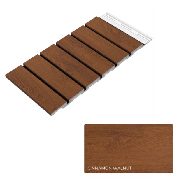 Chamclad Shadowline Wall Panel with 2" Reveal 1/2"x12”x16' Cinnamon Walnut 1pc