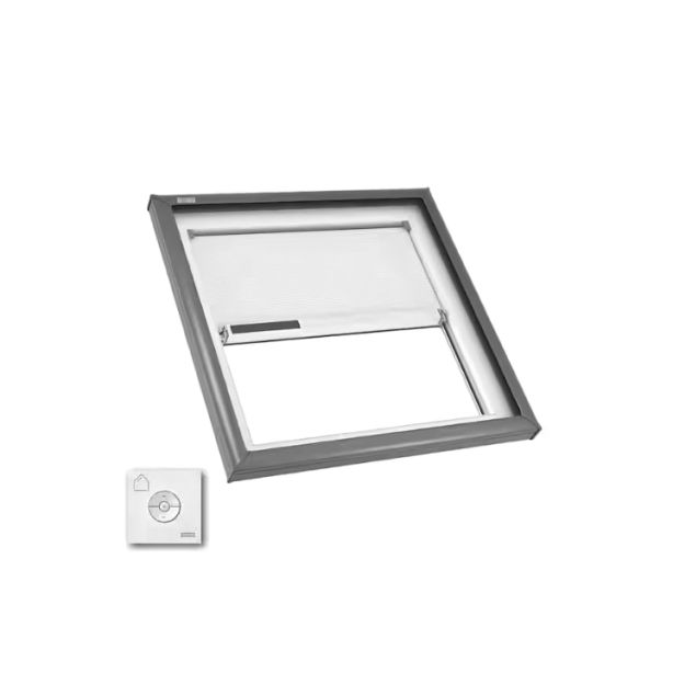 Velux FCM 3434 2004S Fixed Skylight Curb Mounted Low E with Solar Blind and Remote 34.5" x 34.5"
